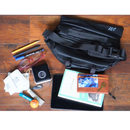 AW Unisex Double Tuck Fanny Pack In Waterproof Black Oxford Canvas