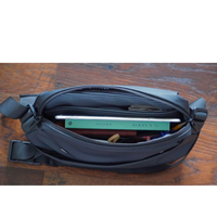 AW Men's Essentials Crossbody Belt Bag In Waterproof Black Oxford Canvas