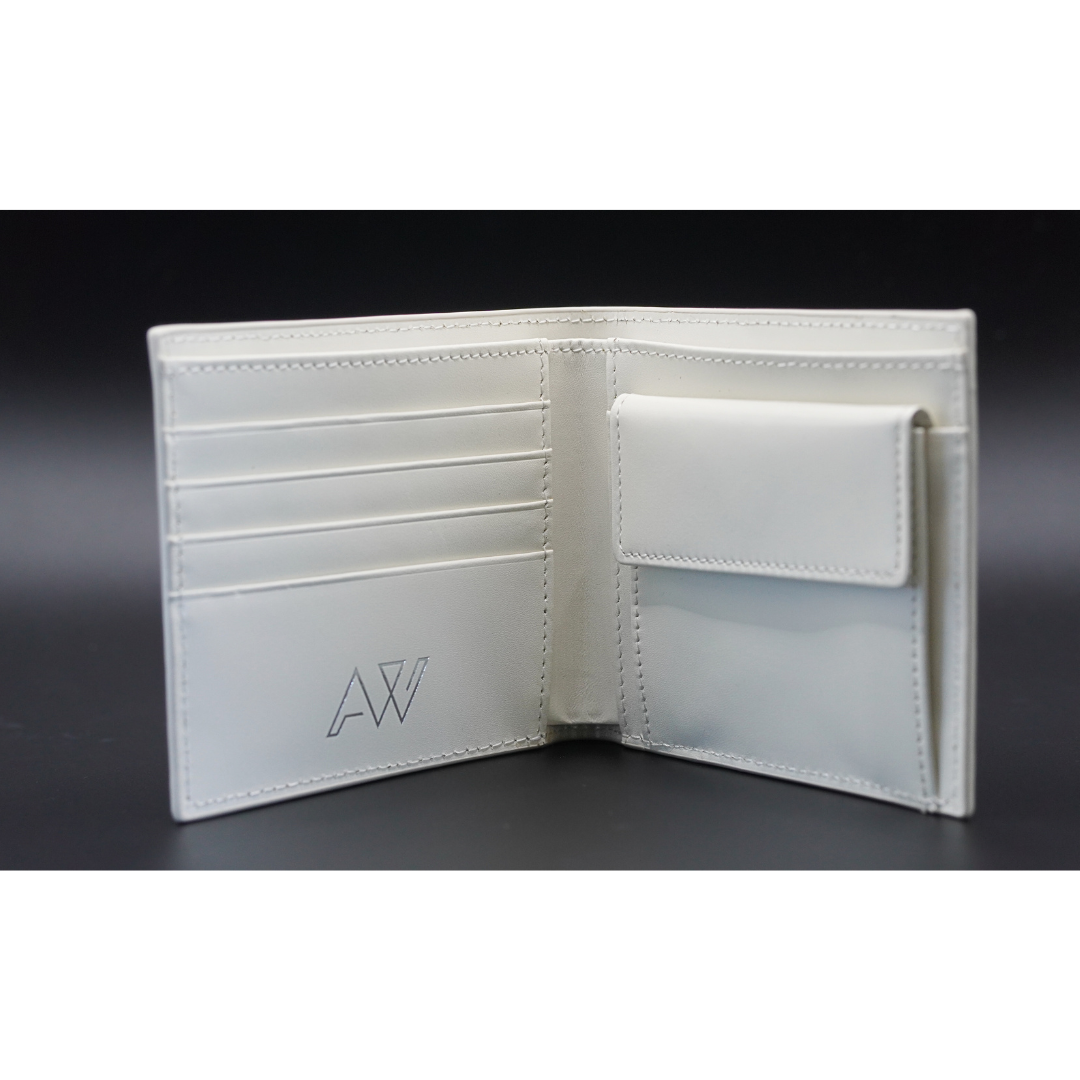 AW Imprint Bi-Fold Wallet in Cream