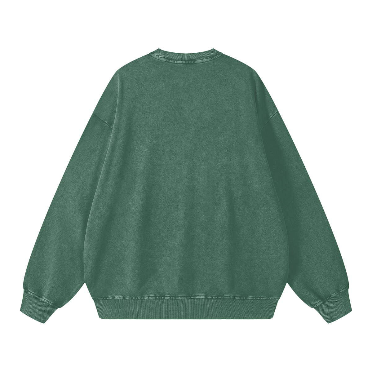 Runningman snow wash sweatshirt in Forest, back, no print
