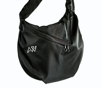 AW Unisex Moon Sling Bag in Black Nylon