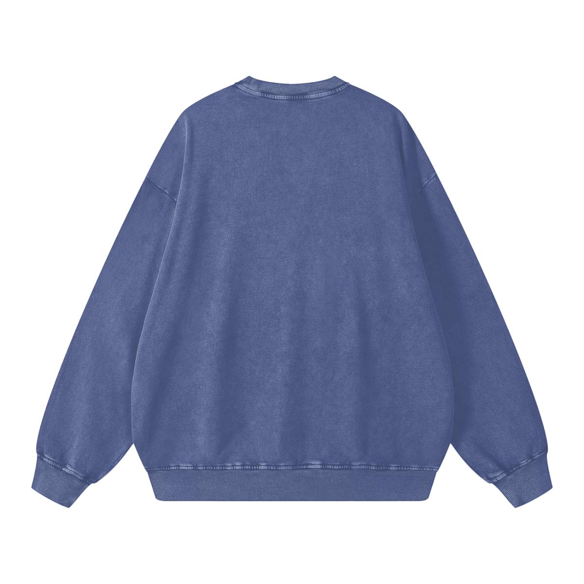 Runningman snow wash sweatshirt in Indigo, back, no print