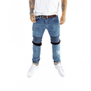 D.K.SHIN 'Beverly Hills' Stretch Selvedge Moto Jeans Front-All Weather Selvedge