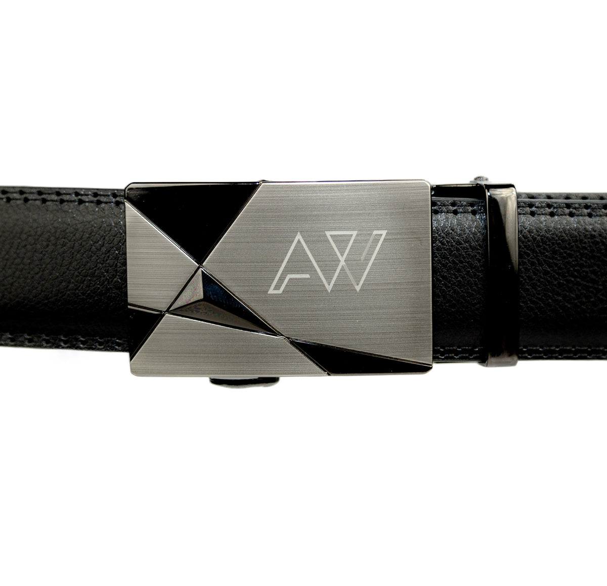 Automatic Roller Buckle Full-Grain Leather Belt