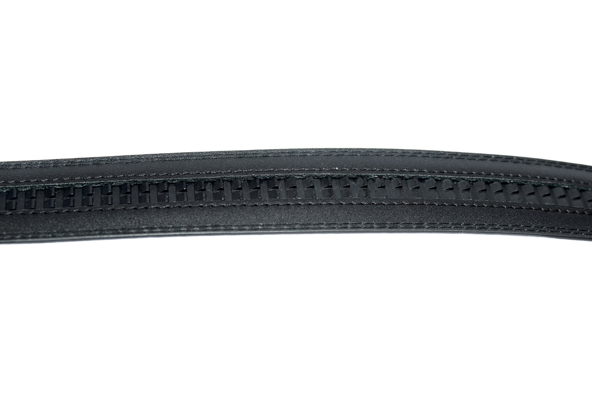 Automatic Roller Buckle Full-Grain Leather Belt