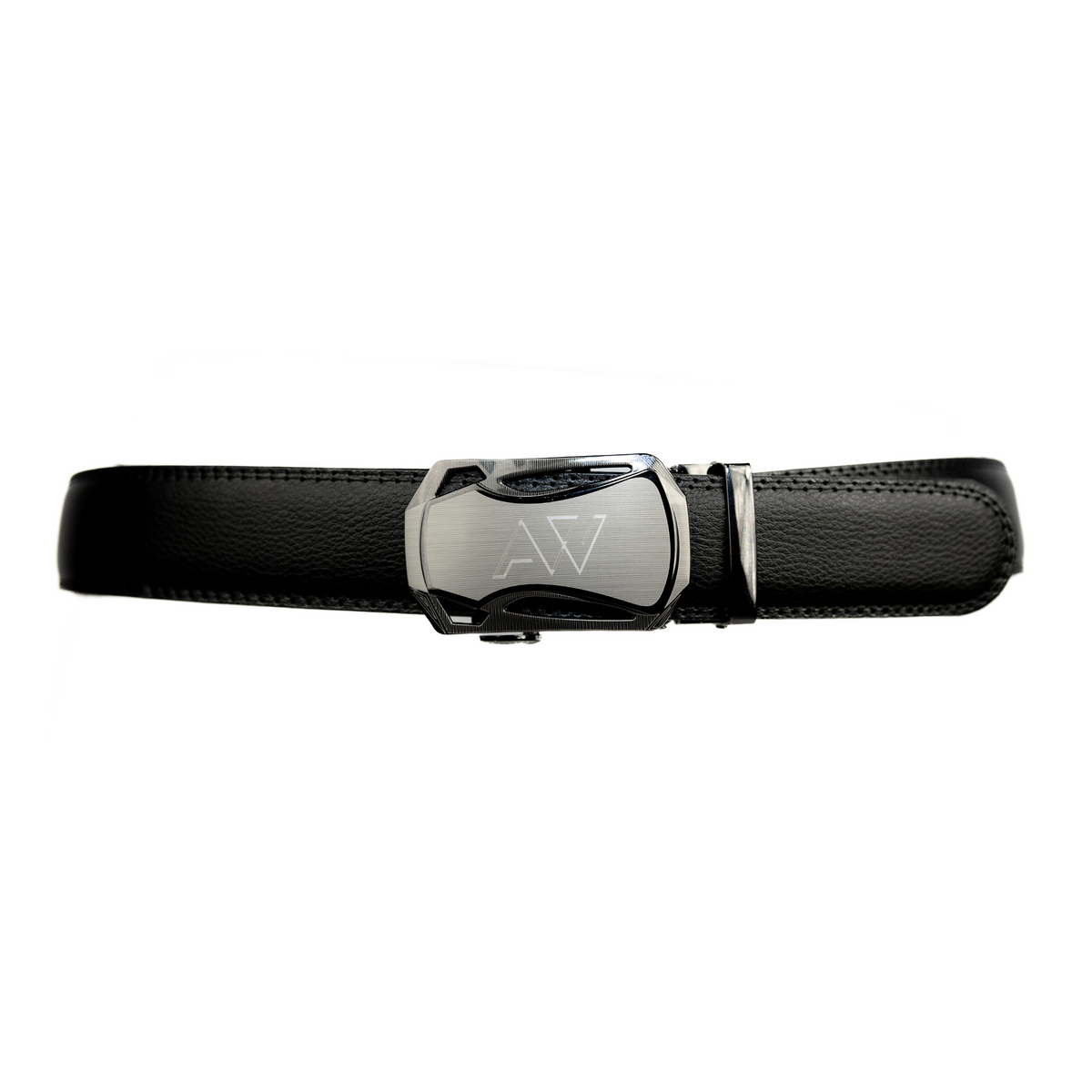 Automatic Roller Buckle Full-Grain Leather Belt