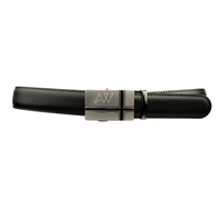 Automatic Roller Buckle Full-Grain Leather Belt