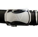 Automatic Roller Buckle Full-Grain Leather Belt