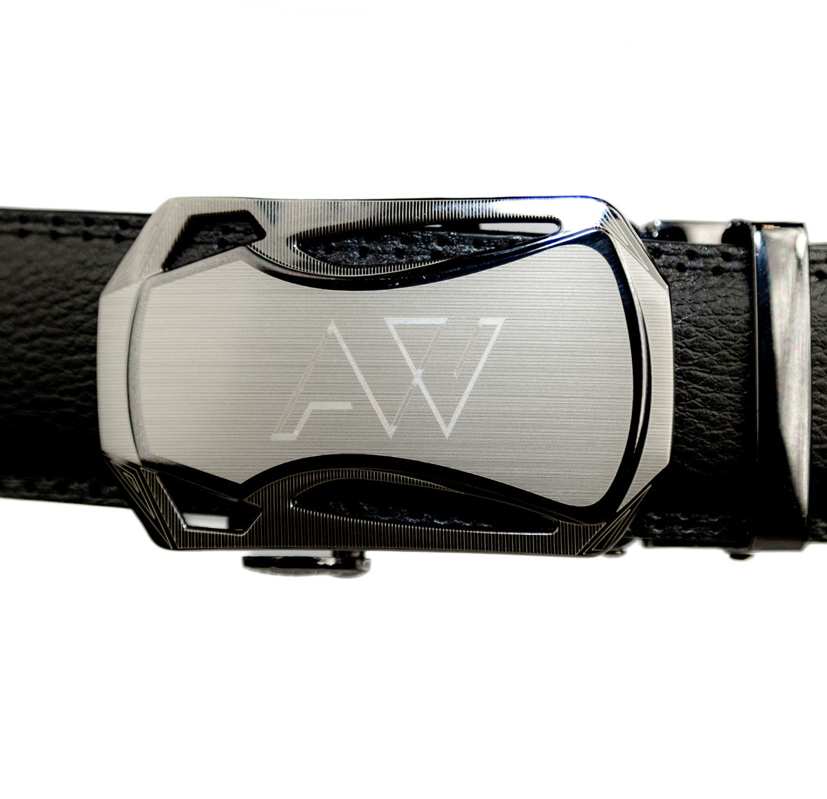Automatic Roller Buckle Full-Grain Leather Belt