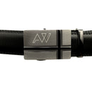 Automatic Roller Buckle Full-Grain Leather Belt