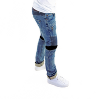 D.K.SHIN 'Beverly Hills' Stretch Selvedge Moto Jeans Side-All Weather Selvedge
