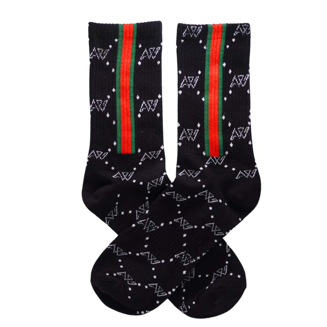 AW Unisex Sideline Stripe Micro Crew Sock