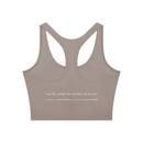 AW color block crop top in Gray Purple with Misty Purple, back, I am the weight, the machine, and the gym above the Dae-Qi-Do line