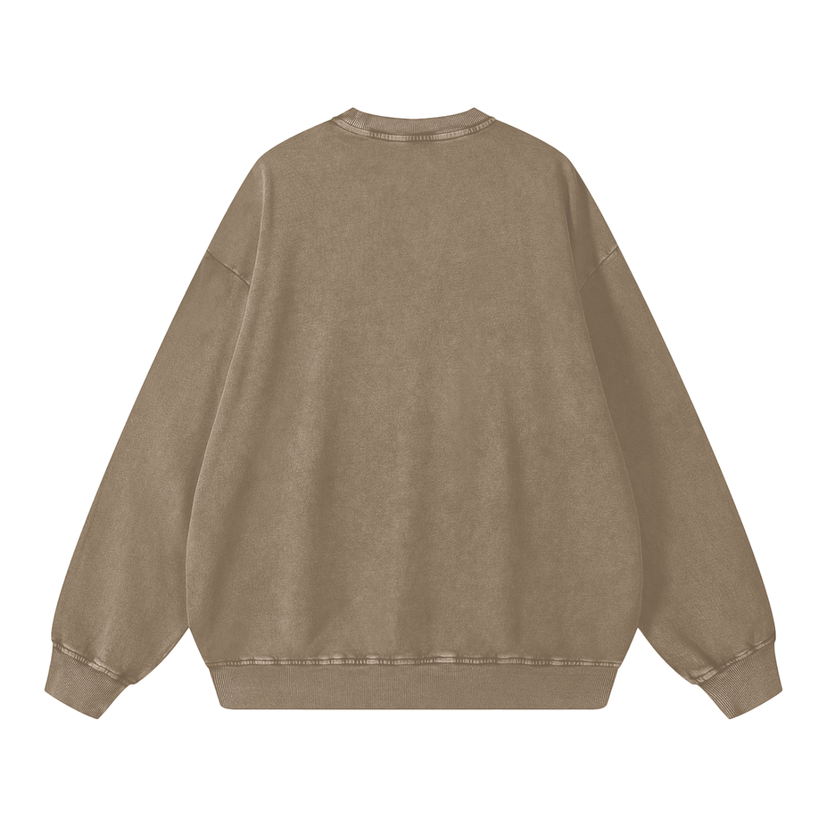 Runningman snow wash sweatshirt in Taupe, back, no print