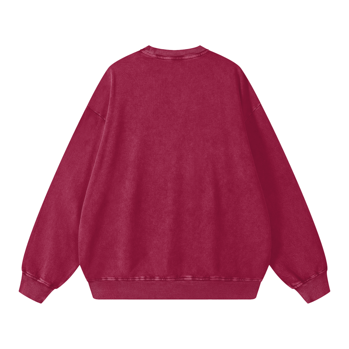Runningman snow wash sweatshirt in Burgundy, back, no print