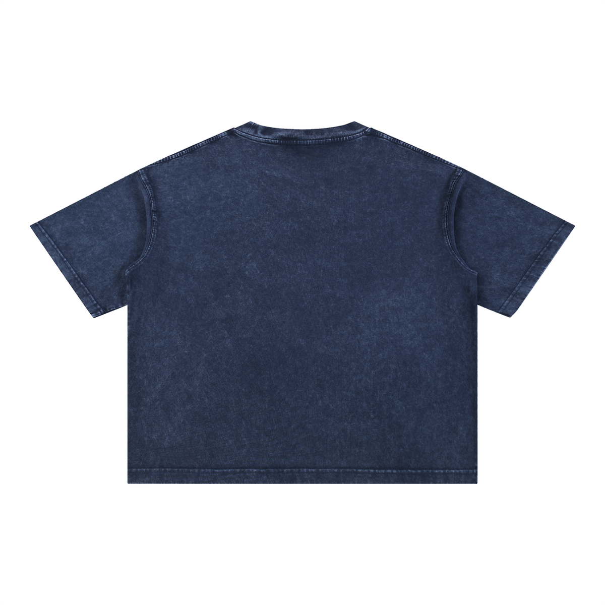 Runningman boxy tee in Navy, back, no print