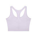 AW color block crop top in Light Purple with Deep Purple, back, I am the weight, the machine, and the gym above the Dae-Qi-Do line