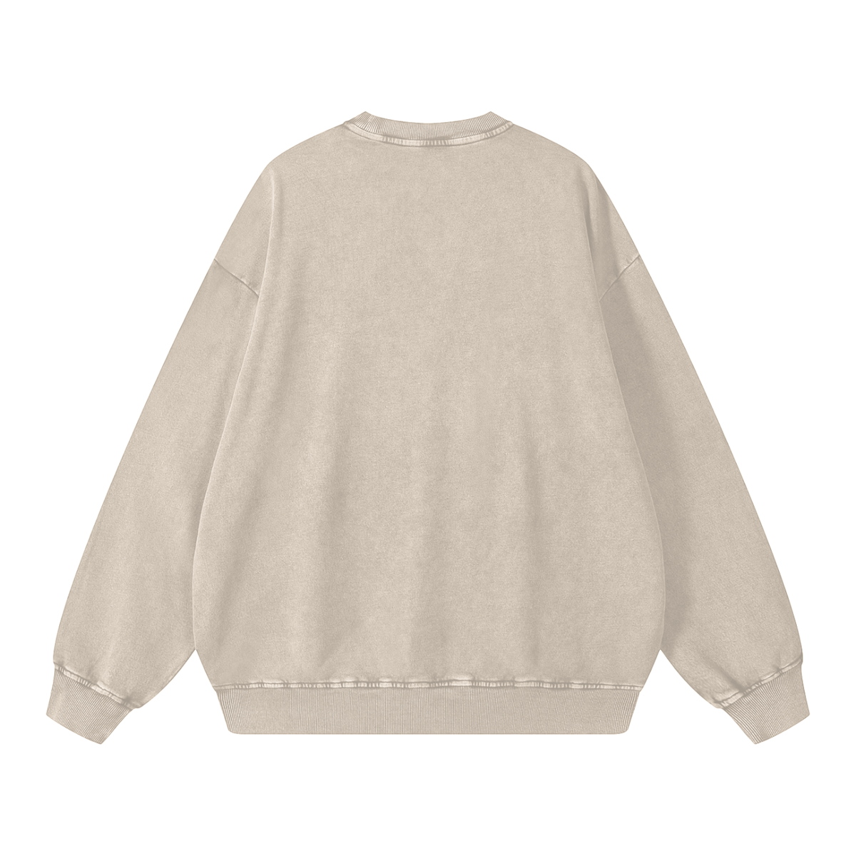 Runningman snow wash sweatshirt in Sand, back, no print